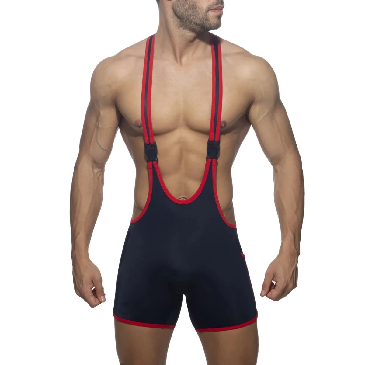 Men's Sexy Front Buckle Jockstrap Bodysuits Sportwear Fitness Wrestling Singlet Male One-piece Jumpsuit Underwear Man Bodywear