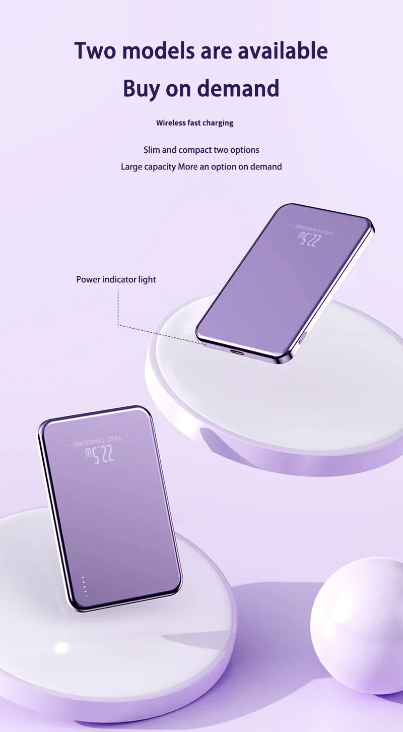 Ultra Slim Mac Safe Super Fast Charging Auxiliary Battery 50000mAh Magnetic Char