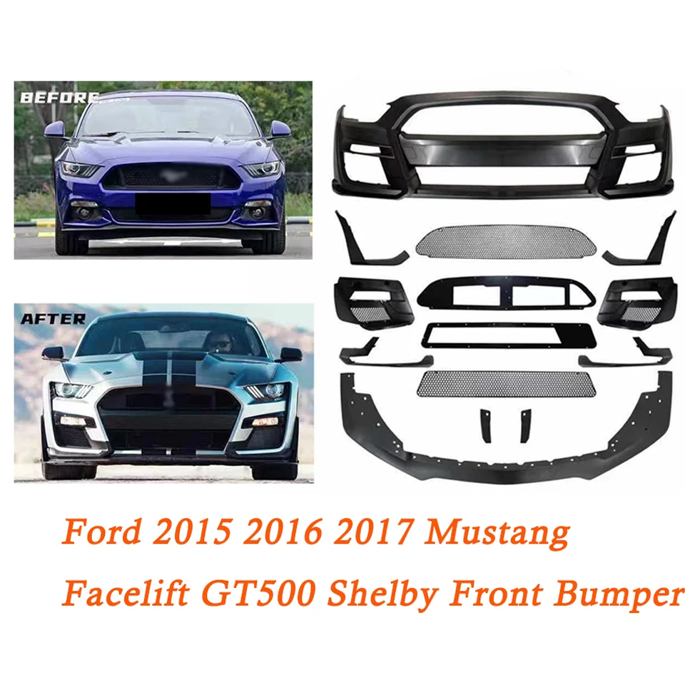 Paraurti Anteriore Con Sostituzione Griglia Per Ford Mustang Gt500 Shelby Style 2015 2016 2017