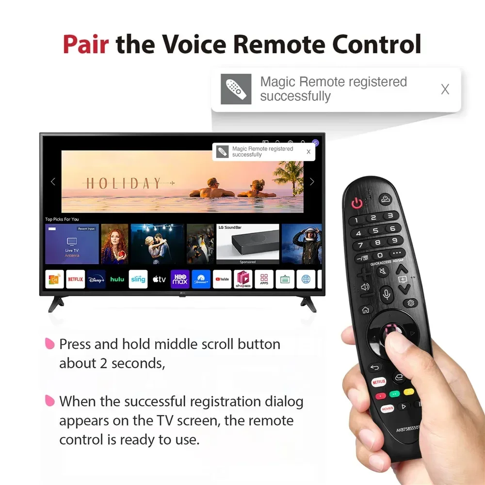 Replacement Remote Control for LG Smart TV 2018 2017 UHD OLED QNED NanoCell 4/8K Voice & Pointer