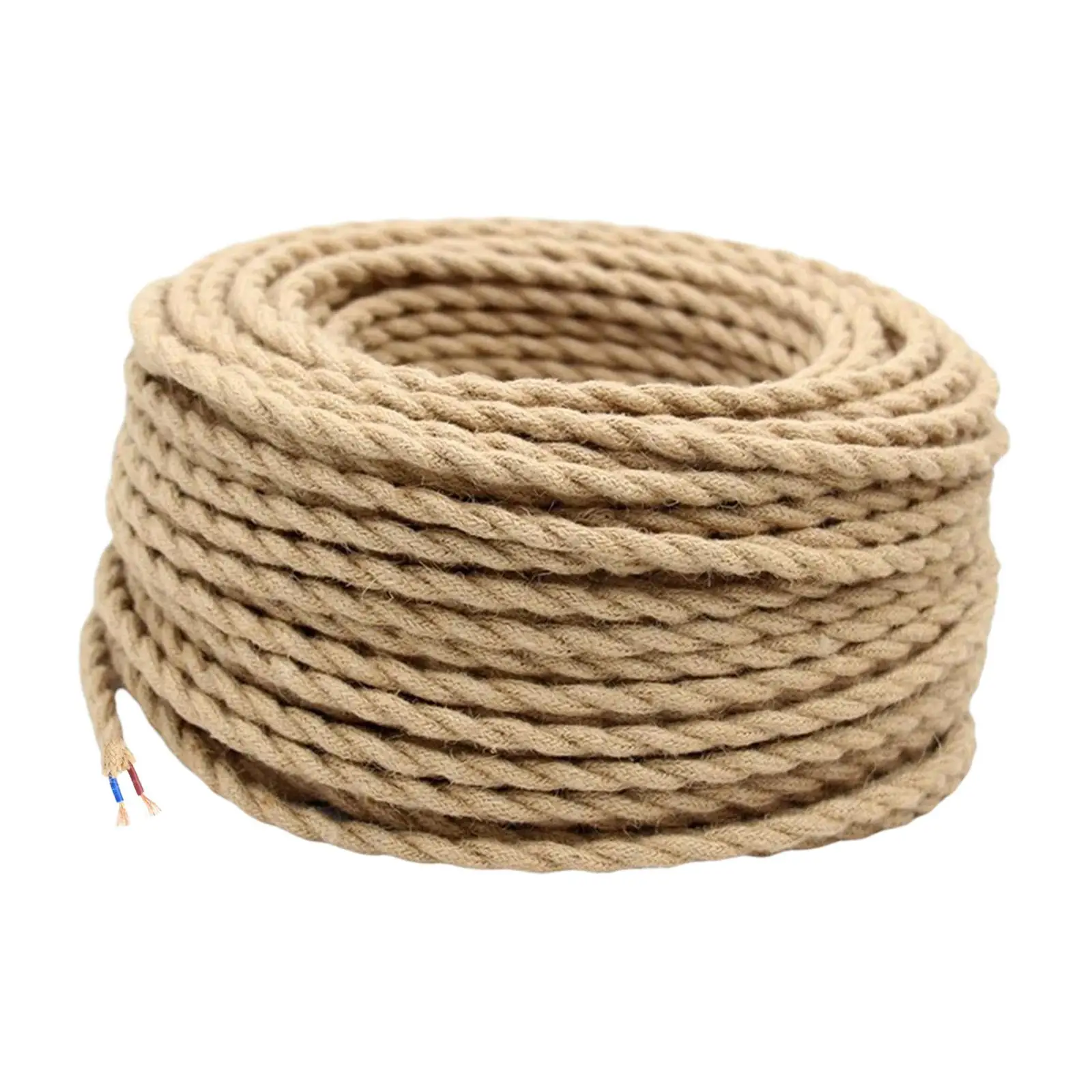Twisted Braided Linen Line 5M Hanging Light Cord Kits Electrical Cord for Bar Industrial Lighting Office Farmhouse DIY Projects