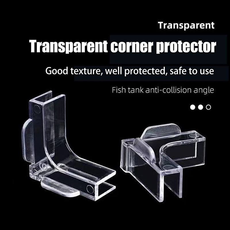 Fish Tank Corner Protector 4Pcs Acrylic Transparent Anti-collision Adhesive Free Protective Cover Aquarium Accessories