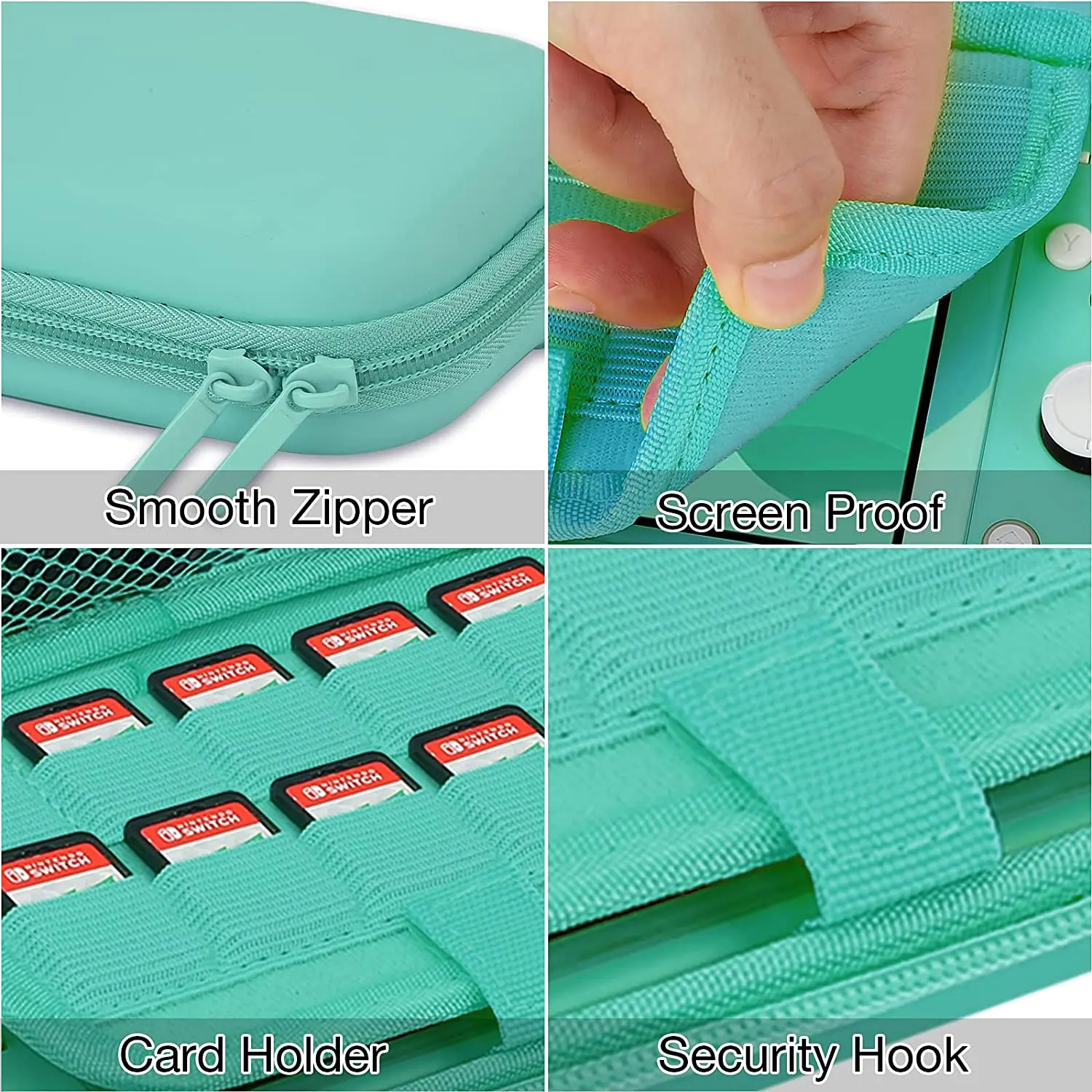 HEYSTOP kompatybilny z Switch Lite futerał do przenoszenia, Switch Lite etui z miękkim etui ochronne z TPU karta gier 6 uchwyt na kciuk czapki 4 HEYSTOP kompatybilny z Switch Lite futerał do przenoszenia, Switch Lite etui z miękkim etui ochronne z TPU karta gier 6 uchwyt na kciuk czapki 4