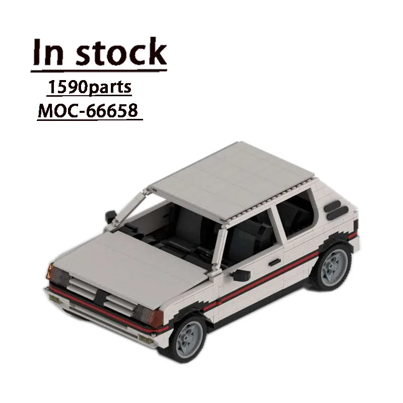 Moc-66658 Peugeot 205 Gti Car Building Block Stitching Assembly Building Block 1590 Building Block Parts Kids Birthday Toy Gift