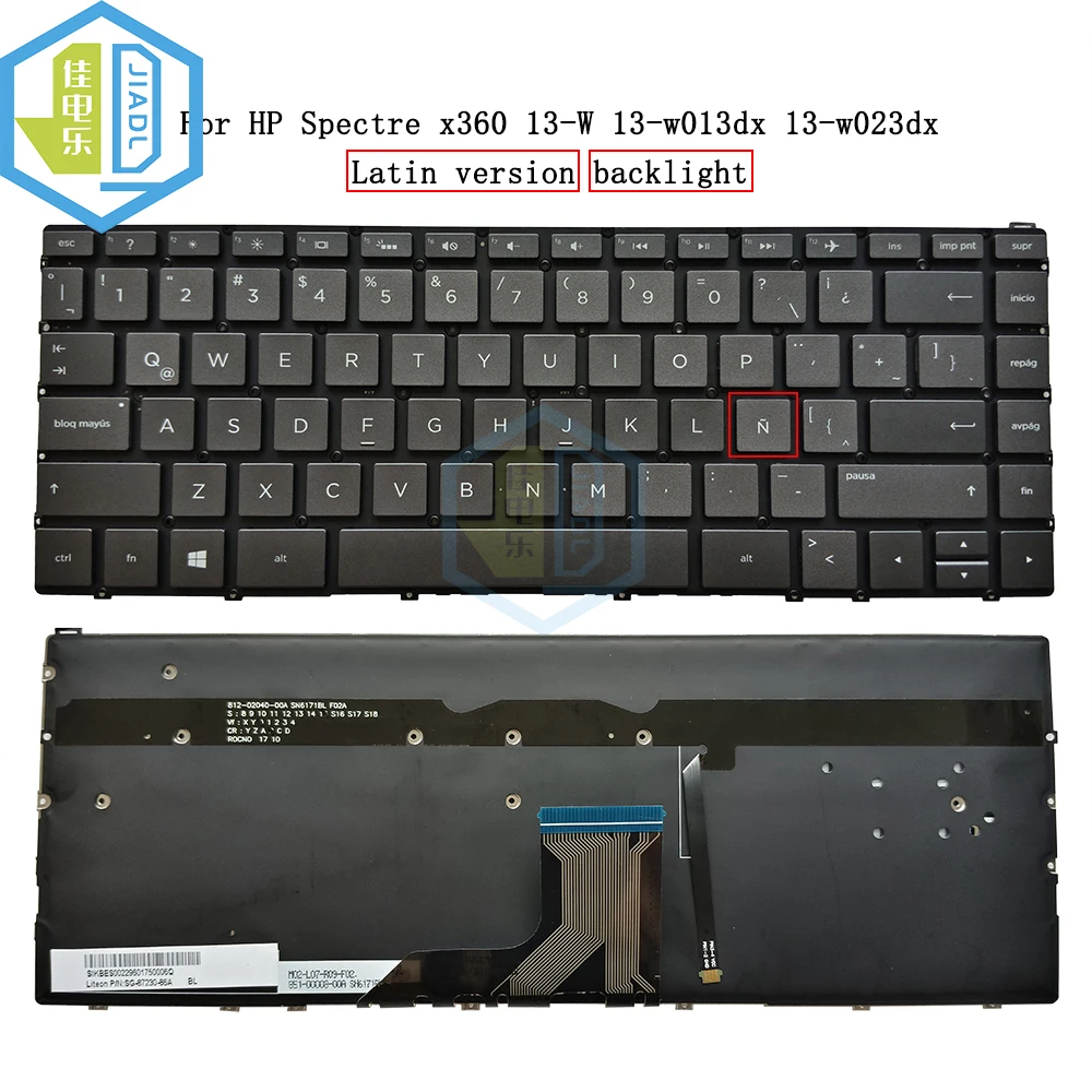 Клавиатура LA для ноутбука с Латиноамериканской подсветкой для HP Spectre x360 HP 13-AC 13-W 13-AP 13-AE 13-w000 13-w013dx 13-w014dx 13-w023dx