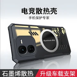 Transparent Shockproof Cooling Ventilation Phone Case with Heat Dissipation for IQOO Z9 Turbo Plus (Black)