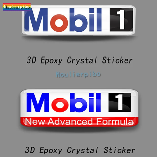 3D Stereo Flexible Car Sticker MOBIL 1 OIL Die Cut Dome PVC Car Bumper Window Motorcycle Racing Helmet Vinyl Waterproof Decal