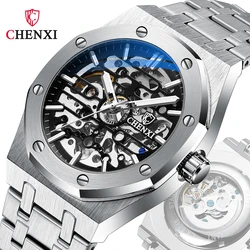 CHENXI Watch Men Fashion Sport Watches Stainless Steel Automatic Mechanical Wristwatches Men Skeleton Watches Reloj Hombre