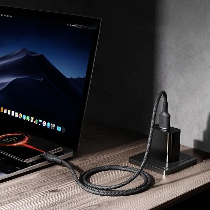 【C】USB to Type C 케이블 데이터 동기화 라인 화웨이 안드로이드 폰용 고속 충전 브레이드 충전 케이블