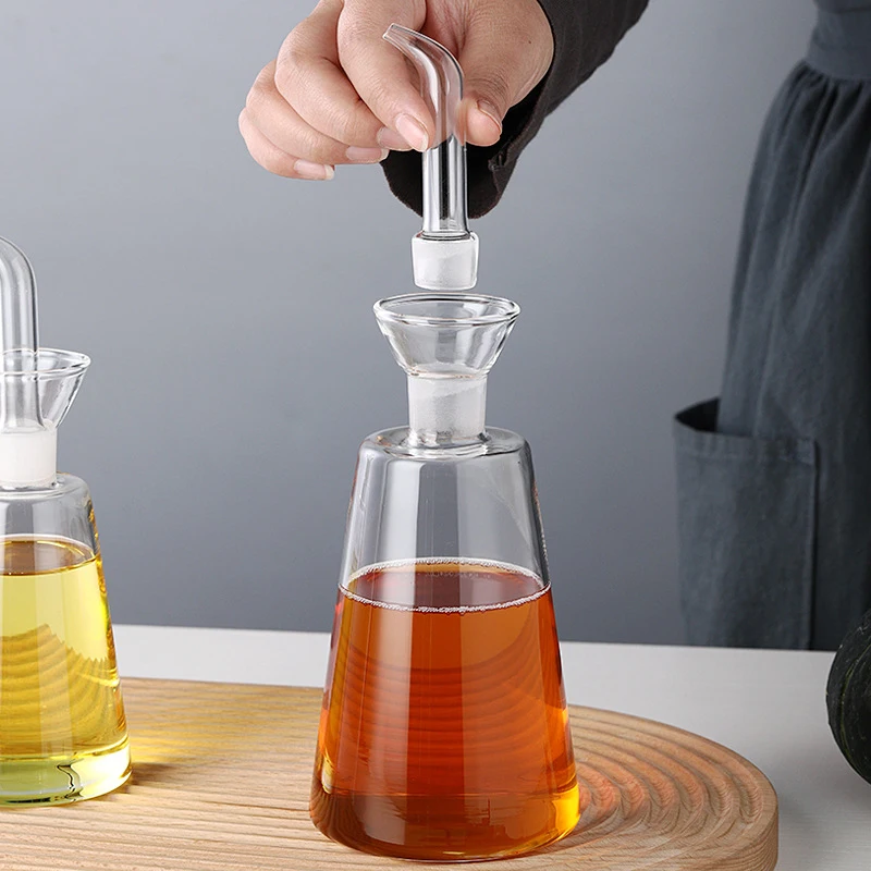 Nordic Glass Oil Pot, Seasoning Pot, Soy Sauce Bottle, Vinegar Pot, Household Kitchen Supplies, Leak-proof Oil Bottle, 1Pc