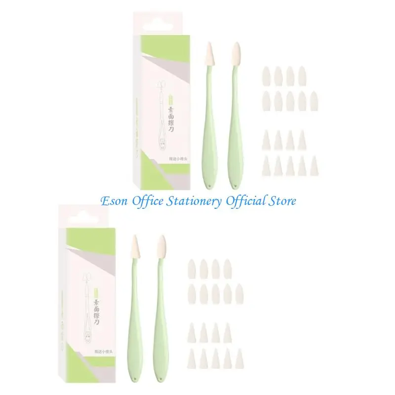 G8DC 2Pcs 전문 미술 블렌딩 그루터기 블렌딩 도구 (파인 디테일링 쉐이딩 스케치 용 20 개의 교체 스폰지 물티슈 포함)