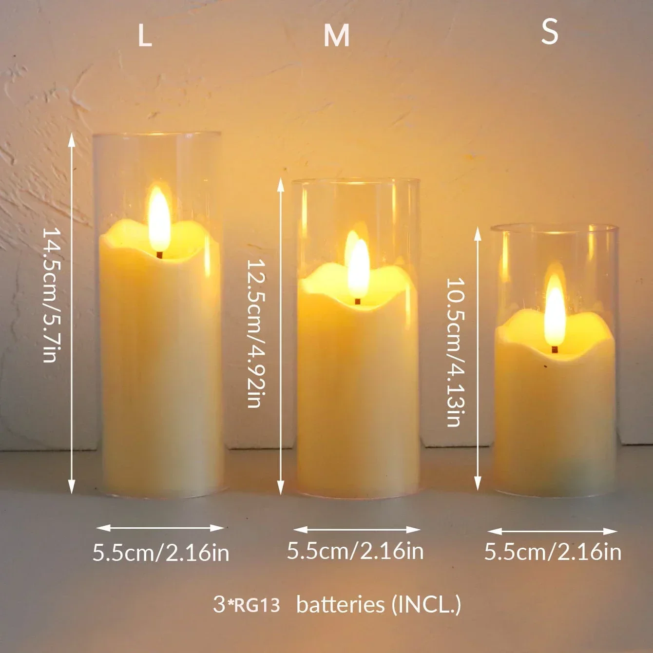 Led candles 6Pcs led flameless electric acrylic glass battery flickering fake tealight for wedding Christmas