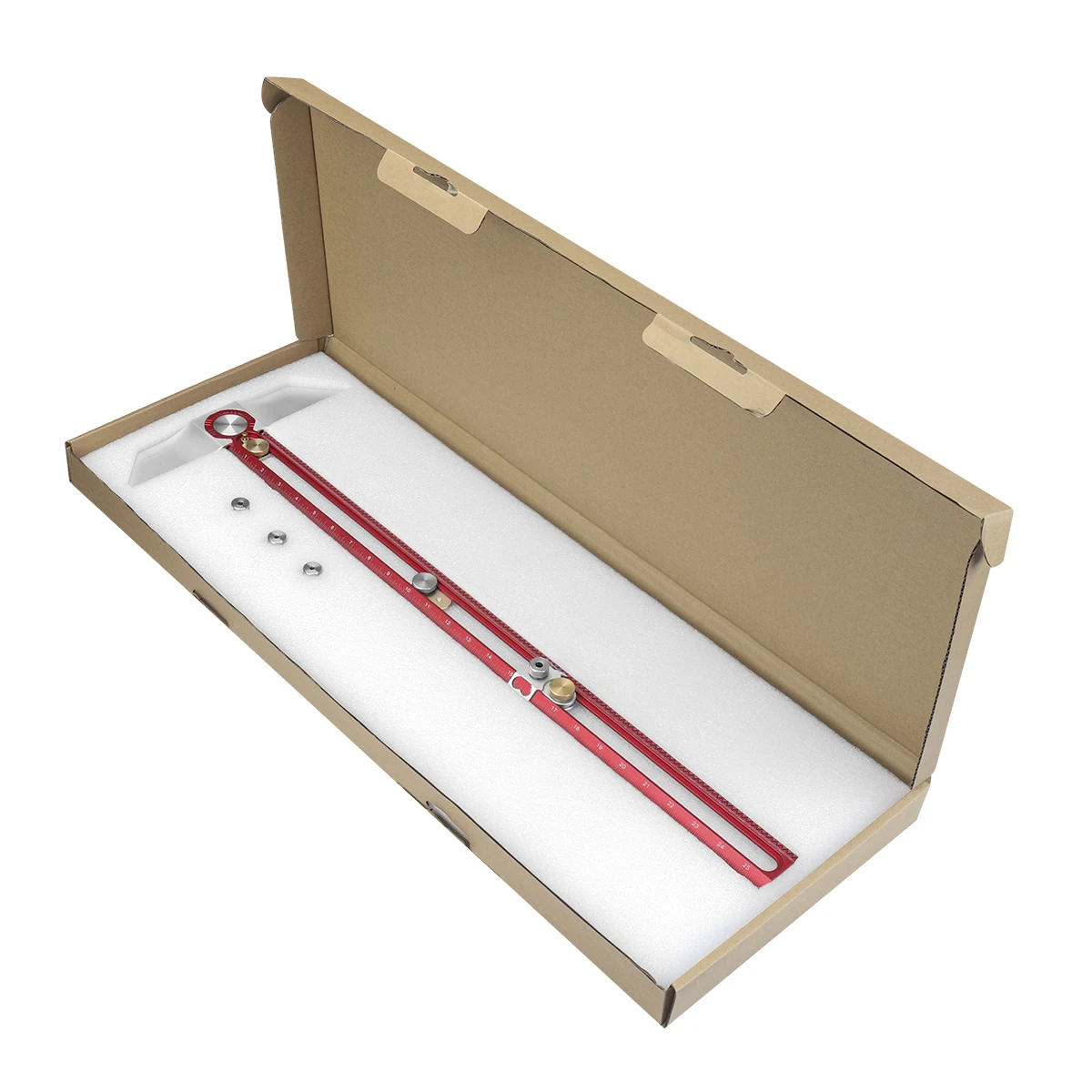 Aluminum Alloy Woodworking T Square Ruler Scriber for Hole Marking