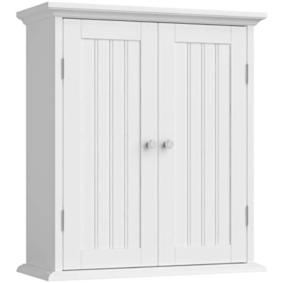 Bathroom Wall Cabinet Over The Toilet Space Saver Storage Cabinet Medicine Cabinet with 2 Door and Adjustable Shelves Cupboard