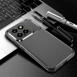 Premium Shockproof TPU Silicone Carbon Fiber Bumper Case - Soft Anti-Knock Protection Cover for Black (For Xiaomi 14)