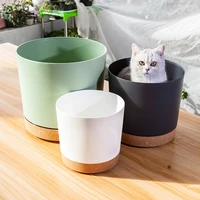 Plant Pot Circular Large Flowerpot Plastic Indoor Plants Succulent Planter with Drainage Bonsai Potted with Tray Home Decoration 4