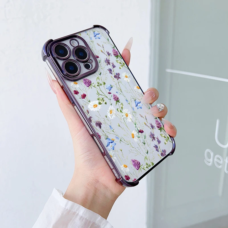 Graffiti Heart Flower Clear Soft TPU Phone Case