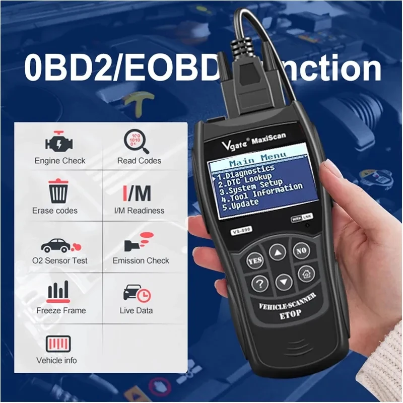 2024 Newest Versions Vgate VS 890 OBD2 Diagnostic Scanner VS890 SCAN Tool VS 890 CAN-BUS Multi-Languages OBD 2 Car Code Reader 2
