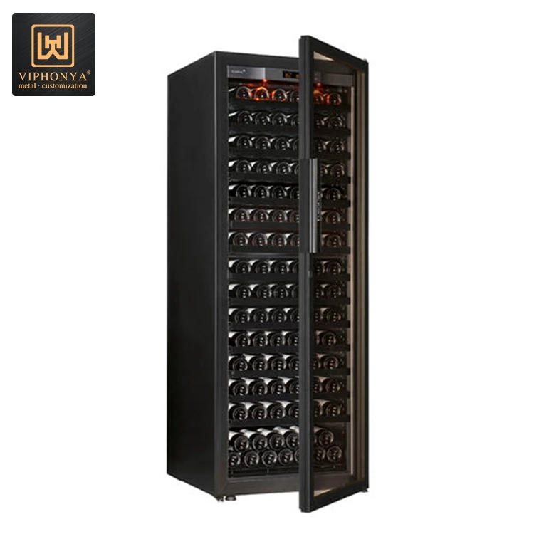 Sale The Best Luxury Commercial 304 Stainless Steel Wine Cabinet Glass Door Wine Cooler Cellar