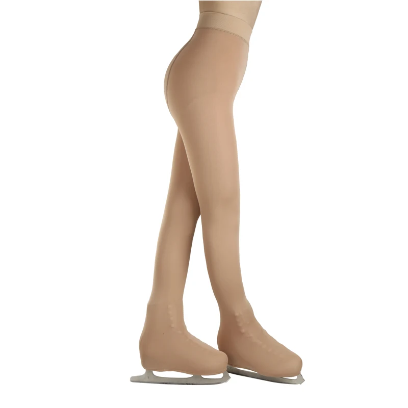 Figure Skating Competition Training Match Women's High Waist Tight Pantyhose Rhythmic Gymnastics Beige Color Black Clothing