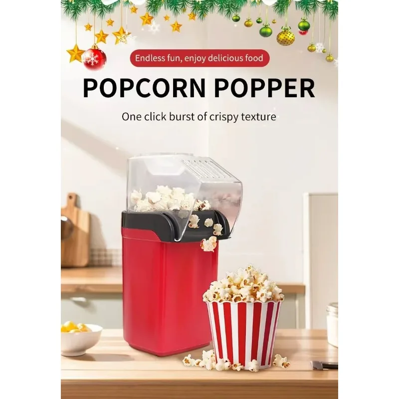 Automatic Popcorn Maker - Compact Home Use 110V-220V Convenient Hot Air Electric Corn Popper