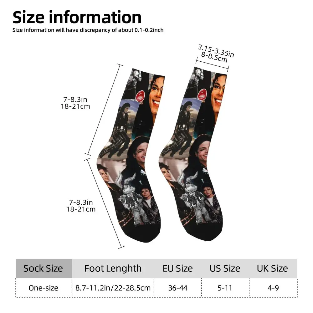Michael Jackson Musicians Singers Dancers Socks Harajuku Stockings All Season Long Socks Accessories for Unisex Christmas Gifts