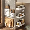 Kitchen rack spices pepper wall-mounted punch-free cabinet storage rack 4