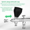NEOECO NCT-SJ83 Dual Action Airbrush 9cc 1/3 oz Fluid Cups Quick Remove Air brush Cap Design Gravity Feed Set for Model Cake Art 2