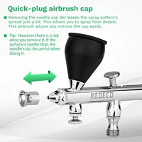 NEOECO NCT-SJ83 Dual Action Airbrush 9cc 1/3 oz Fluid Cups Quick Remove Air brush Cap Design Gravity Feed Set for Model Cake Art 2