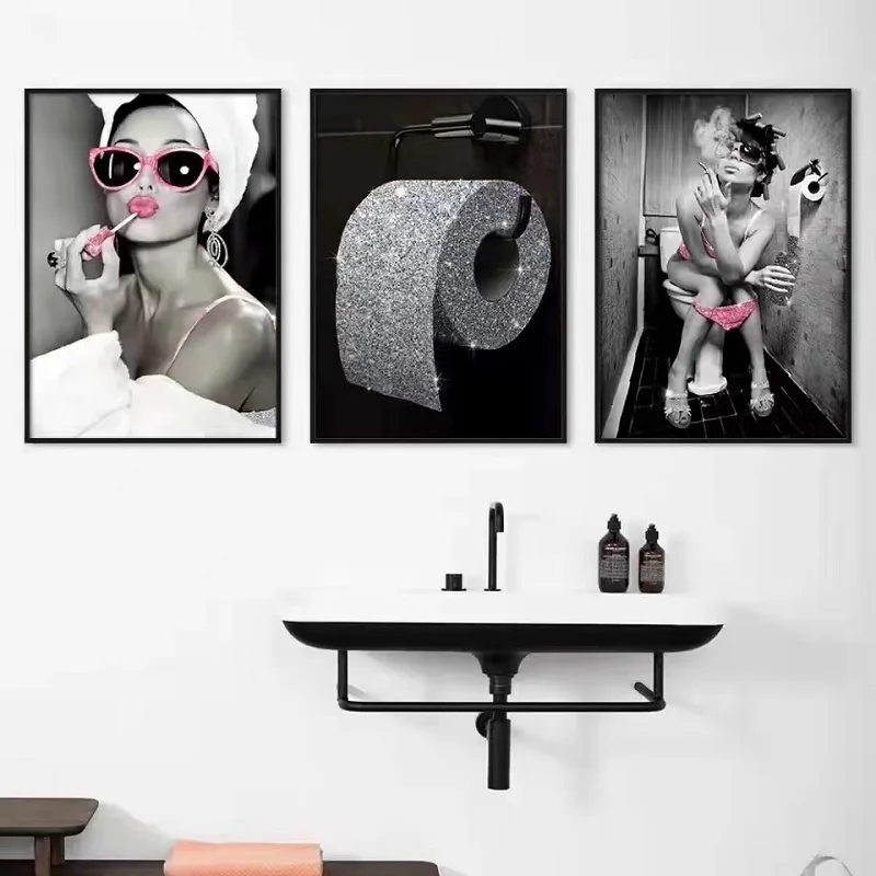 Creative Bathroom Toilet Wall Murals Fun Bar Art Pictures Printing Posters and Prints Nordic Home Home Decor