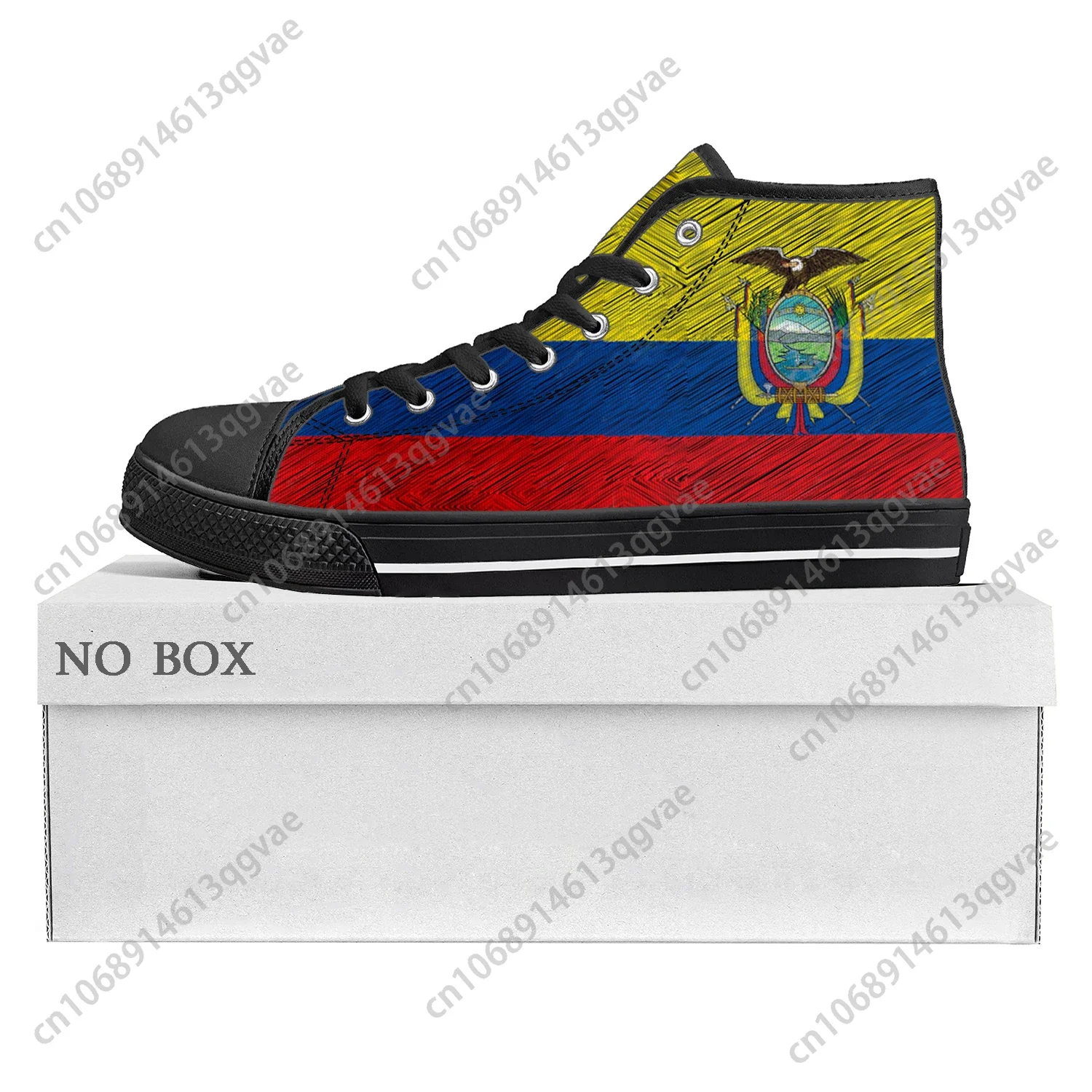 Ecuador Flag High Top High Quality Sneakers Mens Womens Teenager Canvas Sneaker Ecuador Casual Couple Shoes Custom Shoe