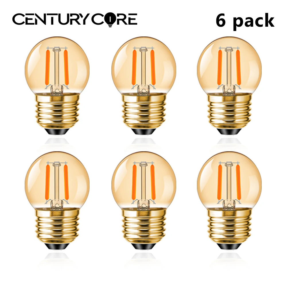 G40 Led E27 Bulb 220V Amber Dimmable 1W 110V Vintage Ampoules Replaceable For Pendant Chandelier Filament Lamp Christmas Light led gu10 spotlight ac220v ac100 240v no flicker warm white light 3w 5w 6w 7w 8w replaceable 20w 50w halogen lamp