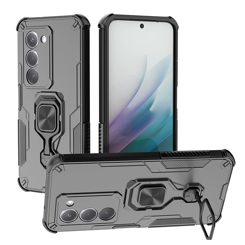 Durable Rugged Stand Case with Ring Holder - Heavy Duty Armor Protection