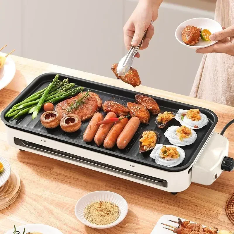 household non-stick grill pan Electric barbecue grill Korean smokeless barbecue machine indoor iron plate barbecue meat function 2