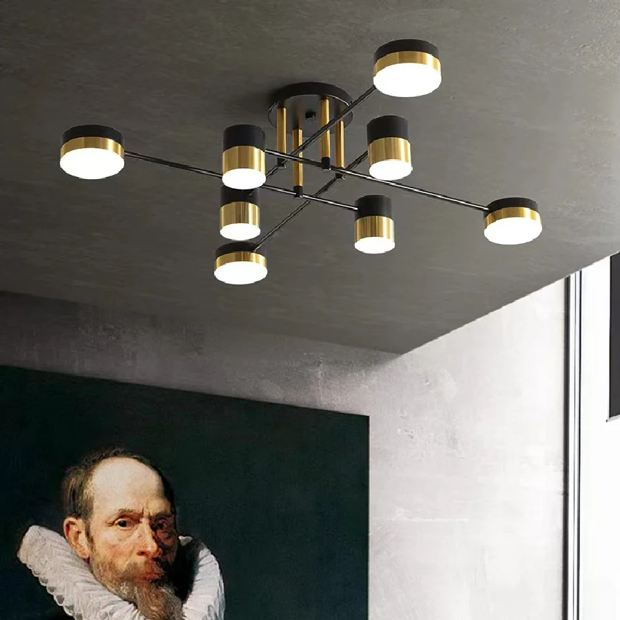 

Nordic Industrial Style Chandelier Indoor Iron Adjustable Hanging Lamp Rotatable Pendant Light For Living Room Dining Bedroom