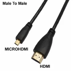 Premium Micro HDMI to HDMI Audio Video Cable - High - Speed V1.4, Supports 1080p & 1440p Resolutions - 1m (Black)