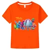 Summer Fantasia Balloon Trolls Clothes Girls T-shirt Children Tee Boys 100%Cotton Short Sleeve Tops y2k kids clothes Cotton 4