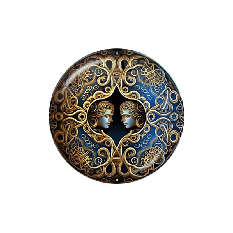Zodiac Punk Mysterious Glass Cabochon - Handmade Constellation Art Piece