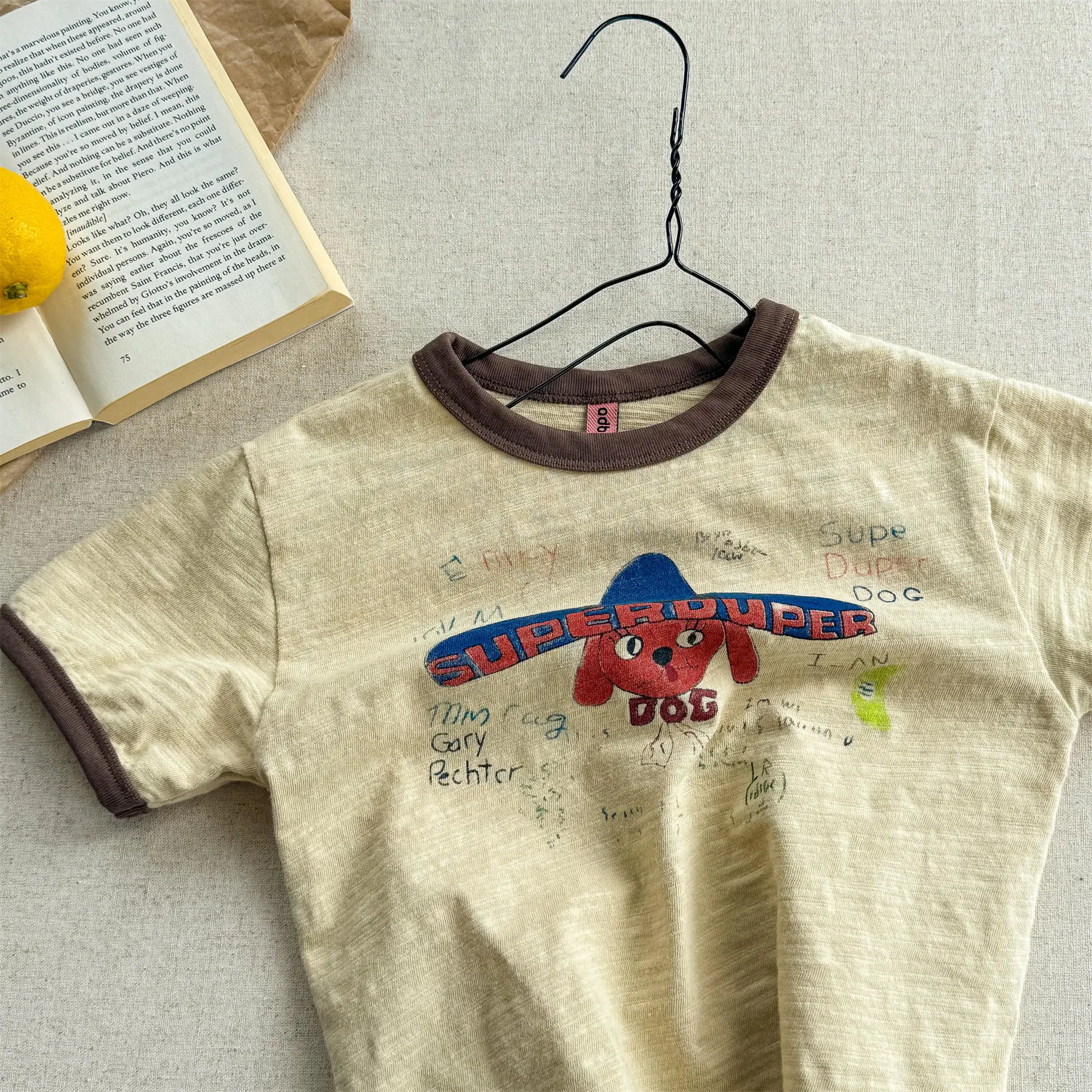 6268 어린이 T 셔츠 2025 여름 새로운 반응성 인쇄 소녀 민소매 티셔츠 소년 Bottoming Shirt 1-7Year Kid's Tees