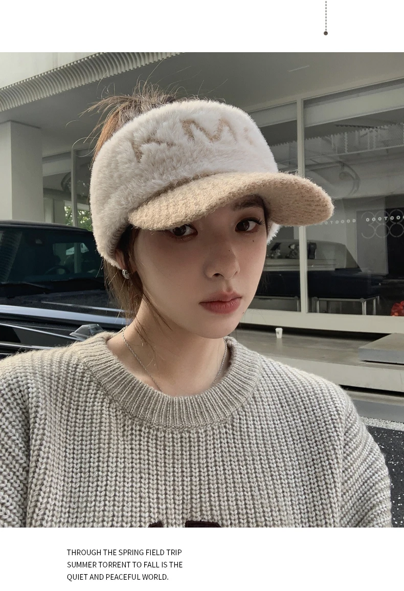 Nuovo elastico lavorato a maglia da donna con berretto caldo antivento da golf con linguetta d'anatra_voghion.com