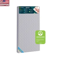 Dual Sided 2-in-1 Baby Crib Toddler Mattress Waterproof Antimicrobial GREENGUARD Gold Certified Extra Firm Lightweight 1