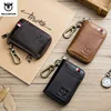 BULLCAPTAIN Leather Men's Key Bag Fashion Storage Bags Car Cover Compact Mini Card Holder Coin Purse Man Butler Keychain 2