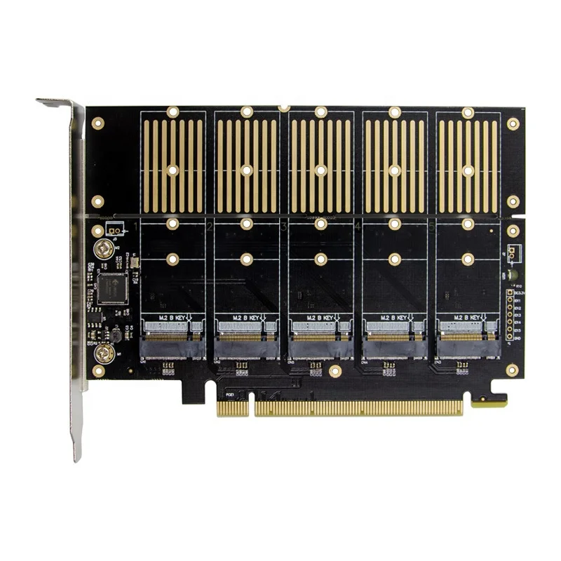 PCIe 5-Port M2 Key B SATA3.0 Expansion card SSD JMB585 PCIe SATA M