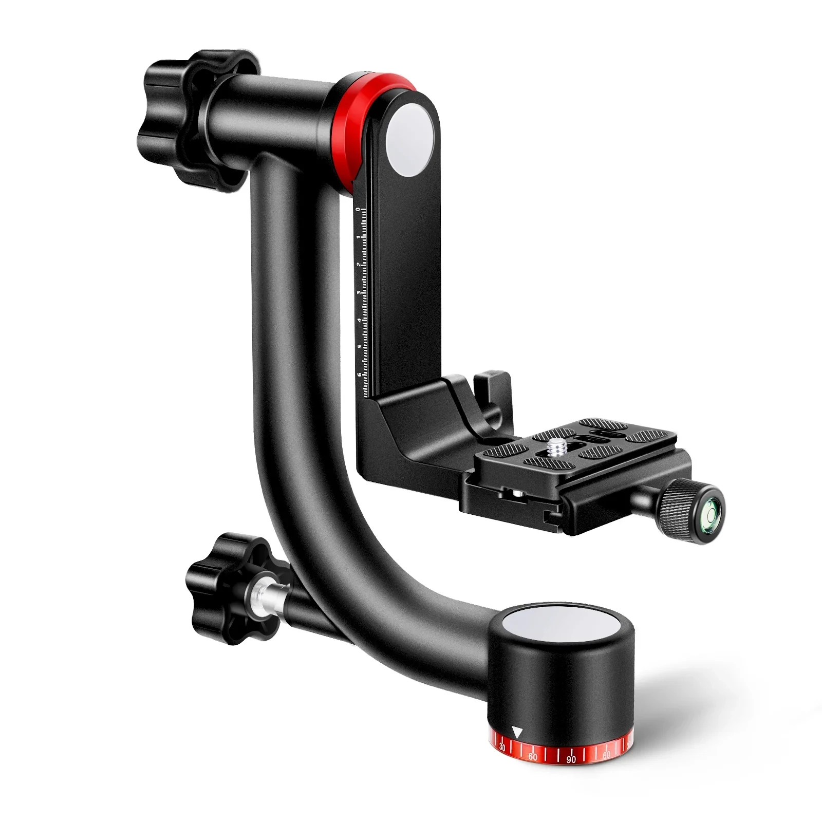 Lanxire Gimbal Tripod Head Aluminum Alloy with Arca Type Quick Release Plate 360&deg; Panoramic Shooting