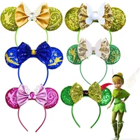 Tinker Bell Head Bands For Baby Cosplay Wings Fairy Hairbands Girls Vine Flower Ears Headbands Photo Accessory Infant Decoration 1
