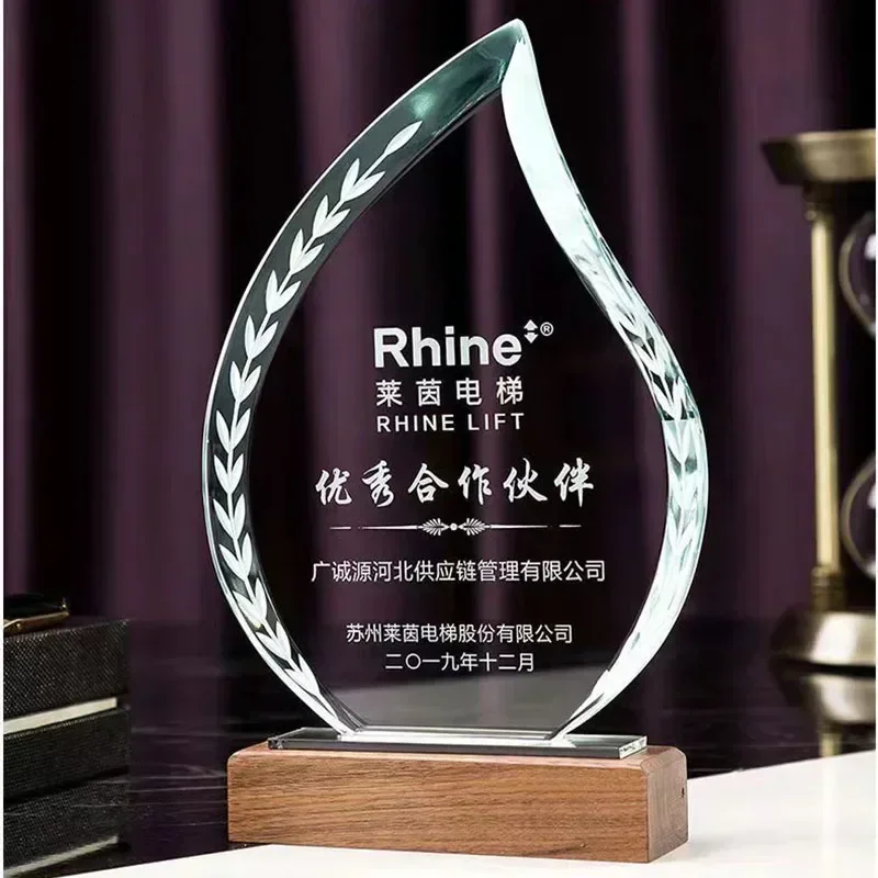 1pcs Free Crystal Trophy Creative Gift Ornaments Annual Meeting Activities Group Recognition Awards Event Souvenirs New