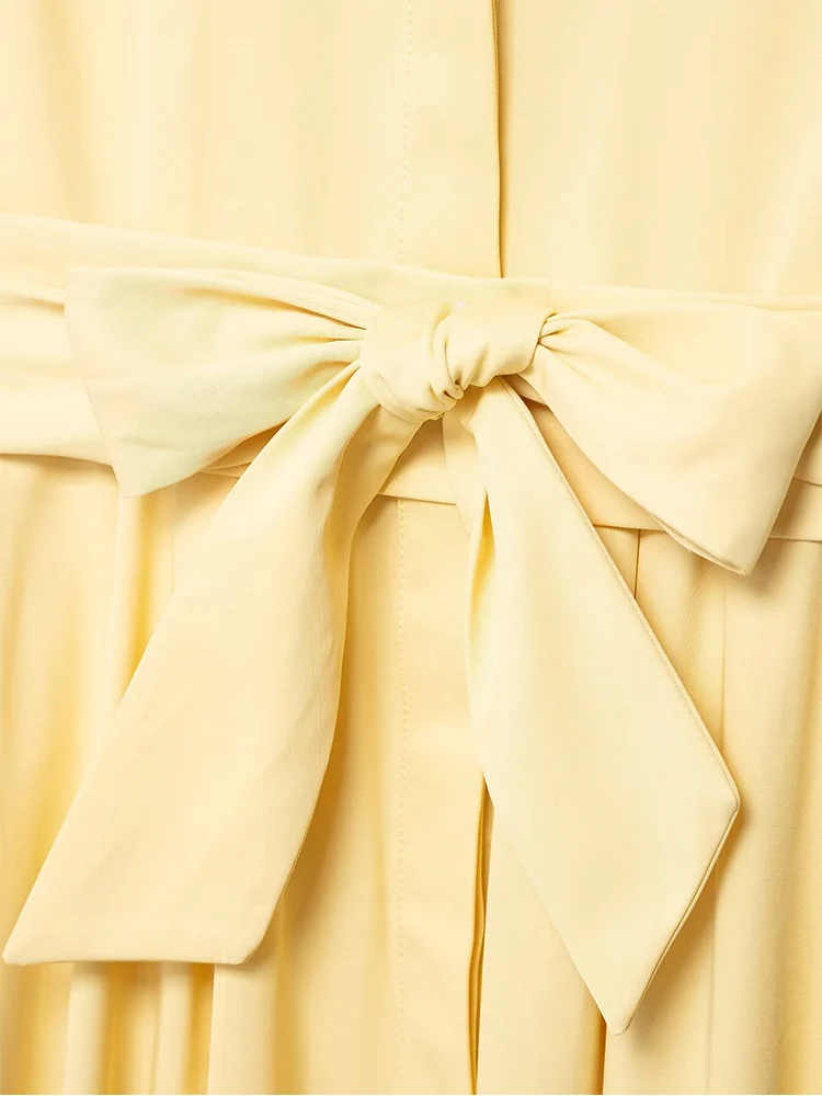 TFMLN Elegant Summer Women Solid Shirt Dress With Belt Fashion Sleeveless Casual Lapel Single Breasted A Line Midi Dress