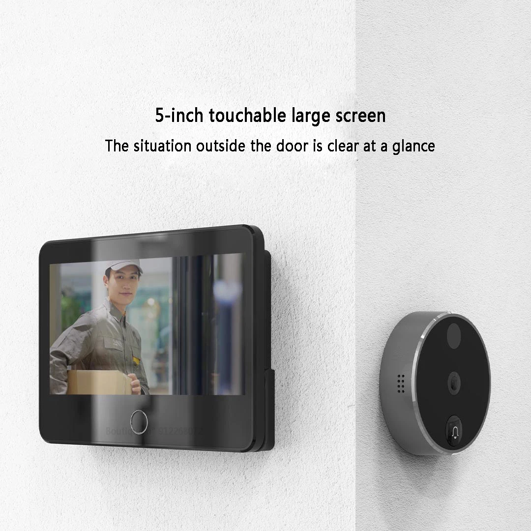 Xiaobai Smart Cat Eye M1 300w Edition 5-inch Screen 5000mAh Battery 3 Million Pixels 150&deg; AI Humanoid Detection Smart Doorbell
