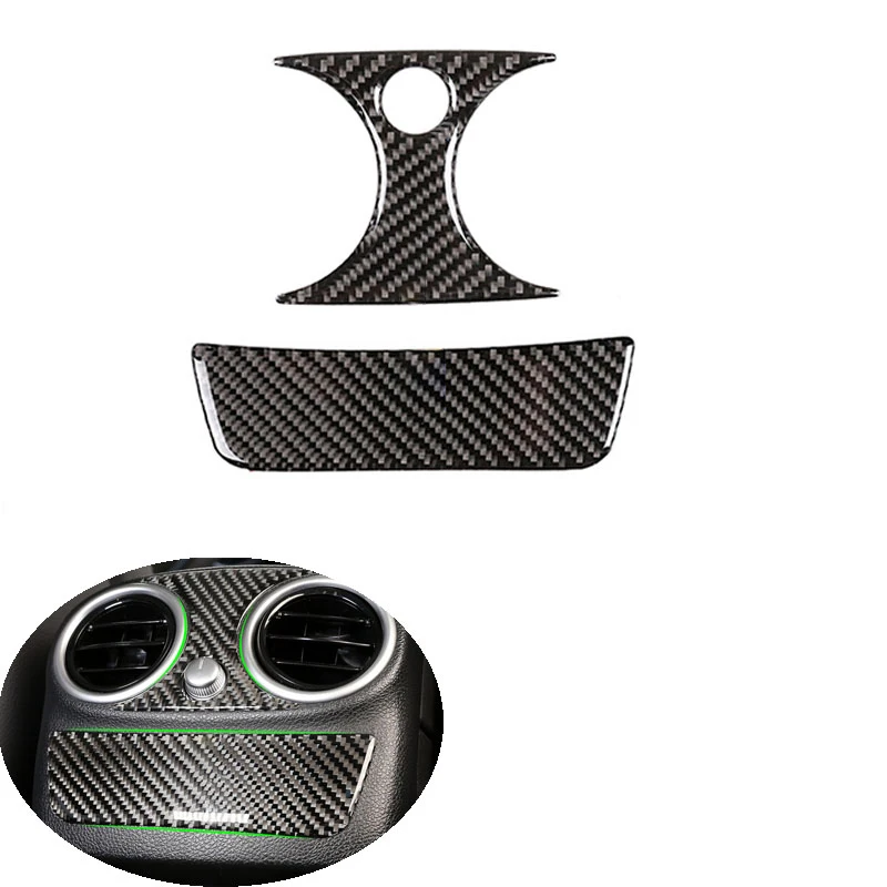 

For Mercedes Benz C Class W205 C180 C200 C300 GLC Carbon Fiber Car Center Console Rear Air Condition Air Vent Outlet Cover