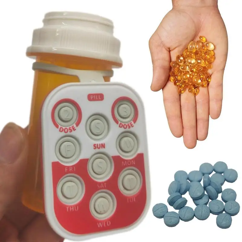 Pill Tracker Reusable Medication Dose Tracker For Most Bottles Memory